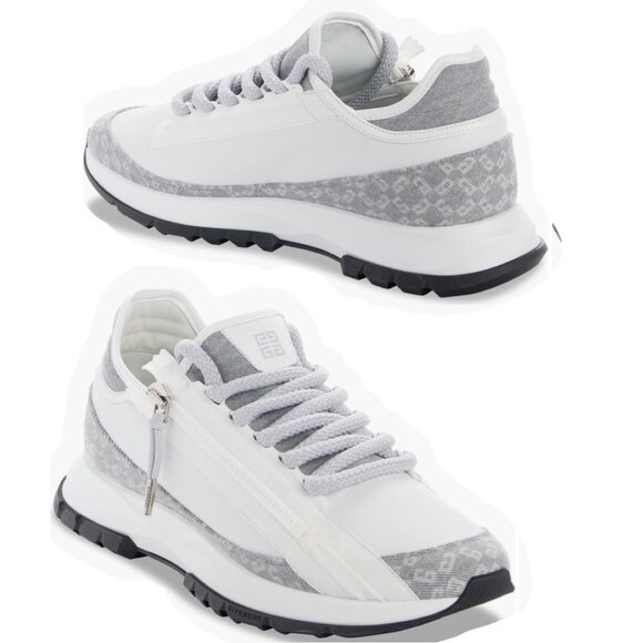 Givenchy Spectre Zip Sneakers White Gray Athletic Men Shoes Size 47 US14 - Picture 1 of 16